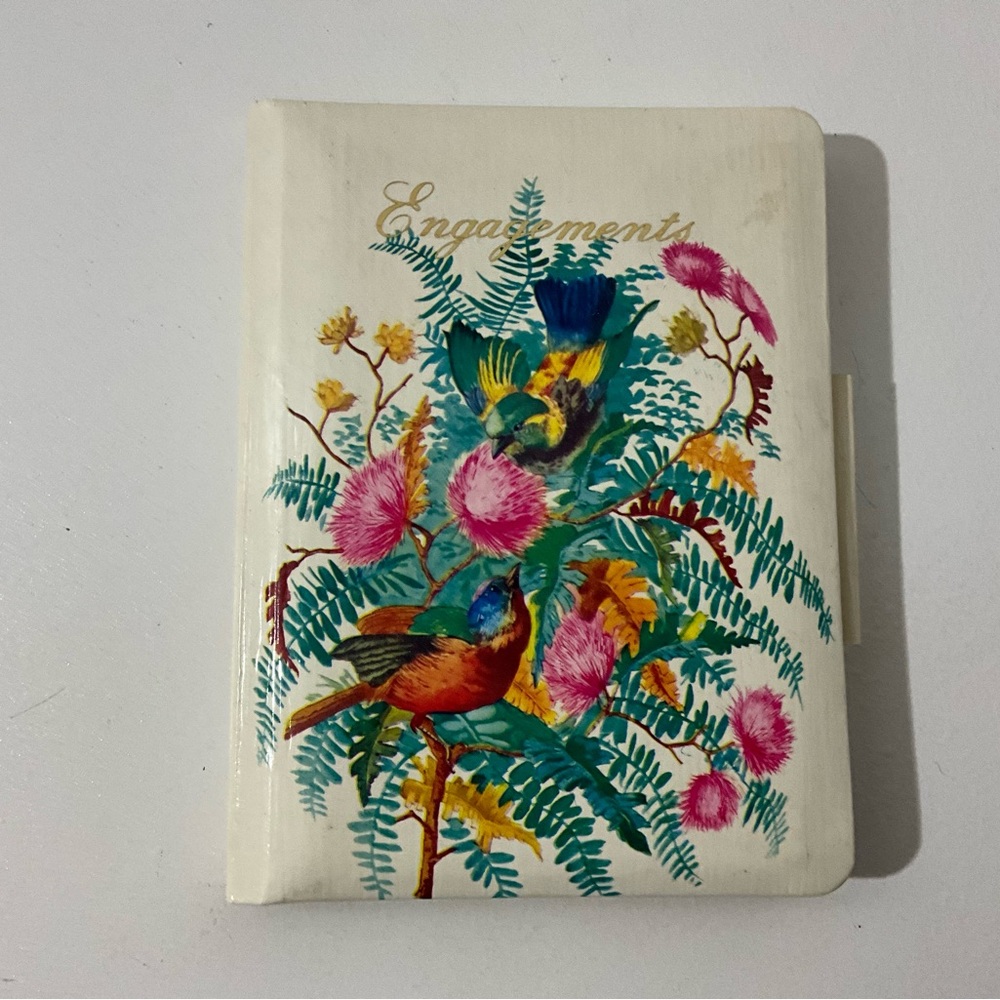 Vintage Engagements Planner Made in Japan with Birds and Floral Design 60’s/70’s
